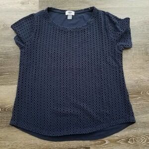 🦋 Old Navy Blue Eyelet Shirt Medium